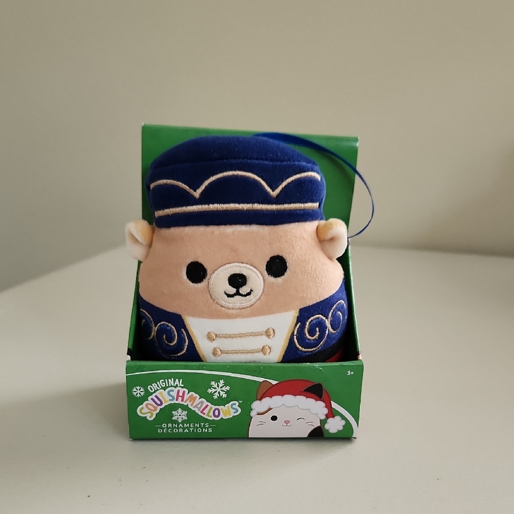 Squishmallows Blue and Cream Bear Ornament